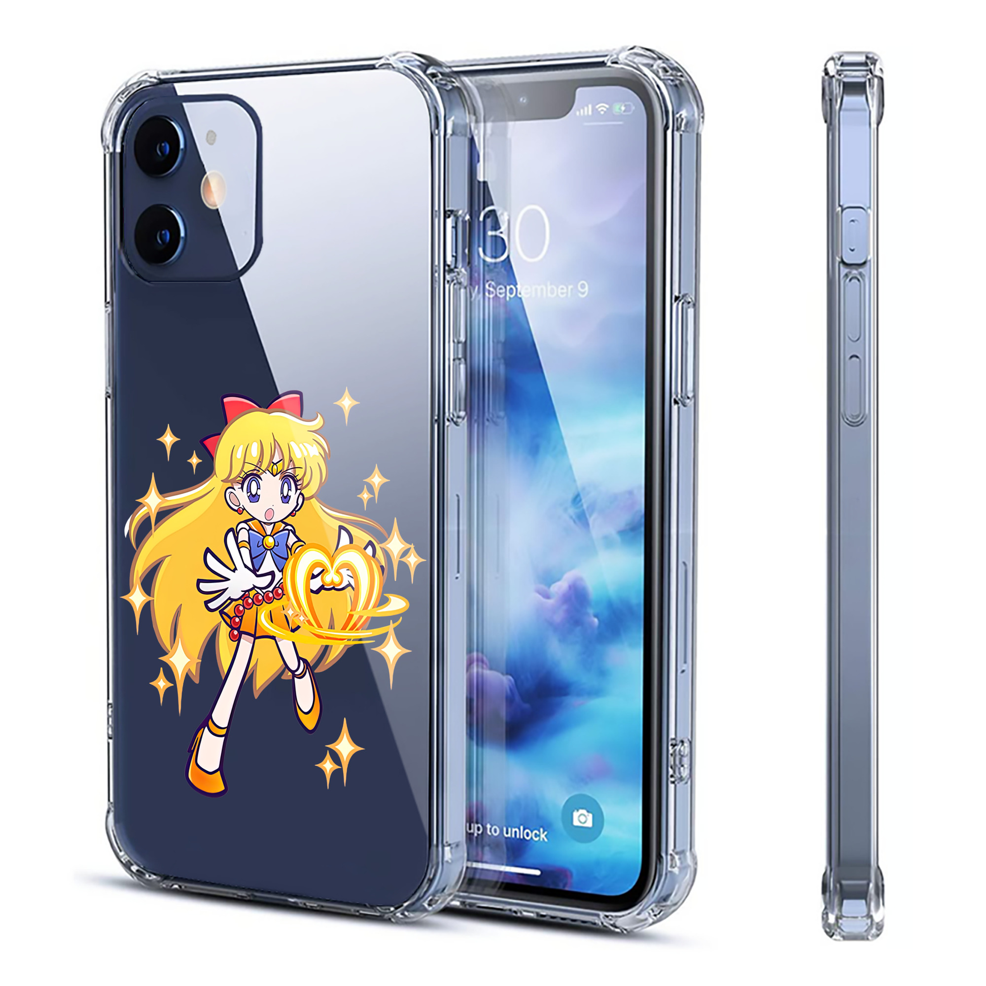（画像用） 美少女戦士セーラームーン 愛野 美奈子 あいの みなこ Sailor Moon Aino Minako 【iPhone 12シリーズ対応】透明スマホケース（クリアソフトケース）
